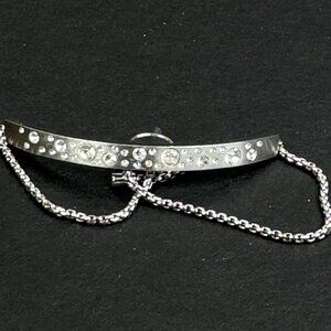 Michael Kors Silver-Tone Crystal Slider Bracelet